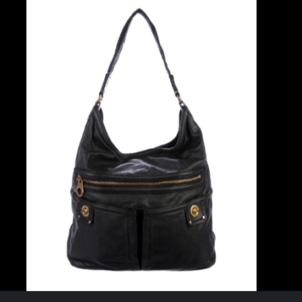 Elegant Black Leather Hobo Bag